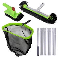 Deluxe Swimming Pool Cleaning Kit Including Professional Leaf Skimmer Net, 17...