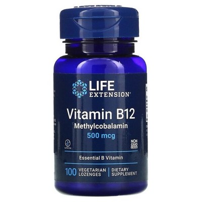 Life Extension Vitamin B12 Methylcobalamin, 500mcg - 100 (159,00 EUR/kg)