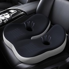 Adult Booster Seat Cushion for Car Truck - 4.7 Thick Ergonomic Memory Black