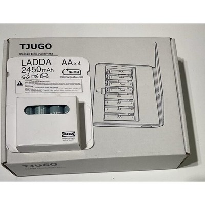 IKEA TJUGO  Battery Charger With Built-In Storage With Ladda AA 2450mAh