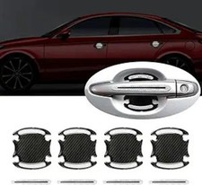 8 PCS Car Door Handle Protectors, Reflective Car Door Cup Protector, 3D Carbon F