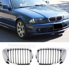 Nieren Kühlergrill Grill Chrom & Schwarz Für BMW 3er E46 Coupe Cabrio 1999-2002