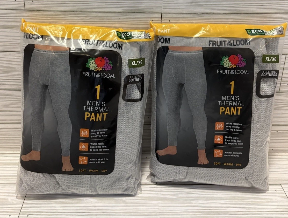 Fruit Of The Loom Men’s Thermal Pant Size XL Waffle Fabric Set Of 2
Opens in a new window or tab