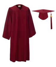 Unisex Matte Graduation Gown Cap Tassel Set 2025 High School Bachelor