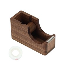 Buqoo Walnut Wood Tape Dispenser Desk Organizer for Office Home School Prem...