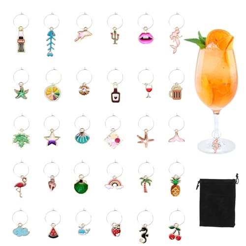Breloques pour verres à vin en cristal et métal argenté pour décoration de table raffinée