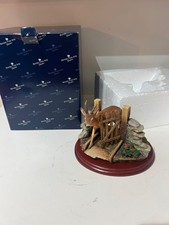 Vintage Boxed Border Fine Arts Country Characters Unwelcome Guest Deer At Gate