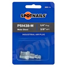 Industrial Steel Air Plug   1/4" Plug x 3/8" Male NPT Blister Pack   Replaces