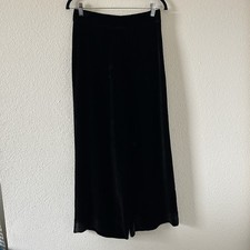 Rebecca Taylor Silk Blend Velvety Straight Wide Leg Pants Women’s 6 Black Party