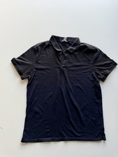 Calvin Klein Men's Polo Shirt Size Medium Black Blue Front Black Sleeves