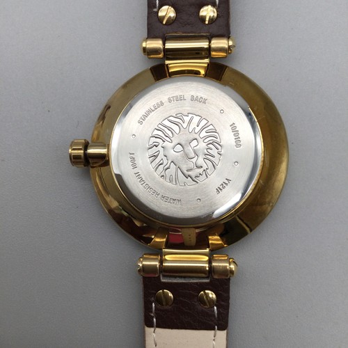 Anne Klein Watch Womens 34mm Gold Dial Brown Leather Band New Battery - Picture 13 of 16