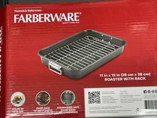 Farberware Nonstick Roasting Pan with Rack 15 x 11 inch - Turkey Roaster Pan