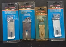 New in Factory Packaging Four Hasps Three 3 1/2" One 2 1/2" Zinc Plated