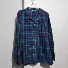 Plaid The Company Store plaid flannel  night shirt - green size L