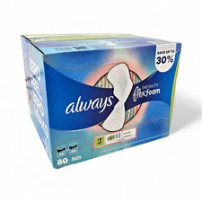 Always Infinity FlexFoam Overnight Pads with Wings Unscented (Size 2) - 80 Count