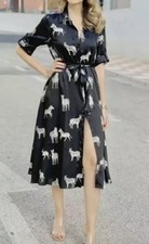 Zara Blog’s Fav Zebra 🦓 Abito Midi con Cintura Stampa Nuovo con etichette M