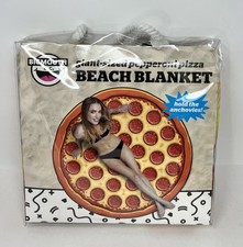 Giant Sized Pepperoni Pizza Beach Blanket 60" Round Fun Novelty