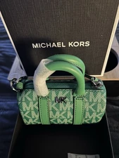Michael Kors Micro Duffle Key Chain With Box —- Green