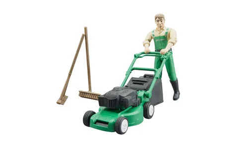 Bruder Bworld Gardener with Lawn Mower and Equipment 1:16