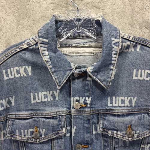 Lucky Brand Jacket Womens Small Blue Denim Totally Lucky BF Trucker Jacket - Picture 3 of 12