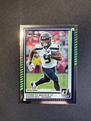 2025 Donruss Kenneth Walker III Press Proof Silver #187 Chiefs #d 046/199
