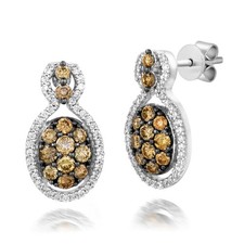 Le Vian 14K White Gold Stud Earrings Jewelry for Women 1 cts Chocolate Diamond
