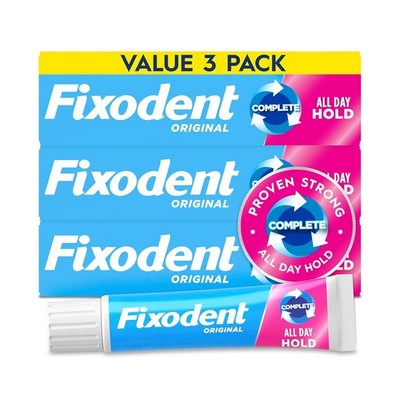 Complete  Denture Adhesive Cream, 2.4 oz, 3 Pack Packaging May Vary