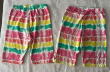 Lot Of 2 Cat  Jack Girls XXL 18 Biker Shorts Tie-Dye Elastic Waist Stretch