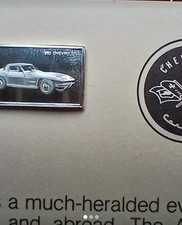Solid Silver Miniature Ingot 1.6 Grams '1963 Chevrolet ' 100 Greatest Cars