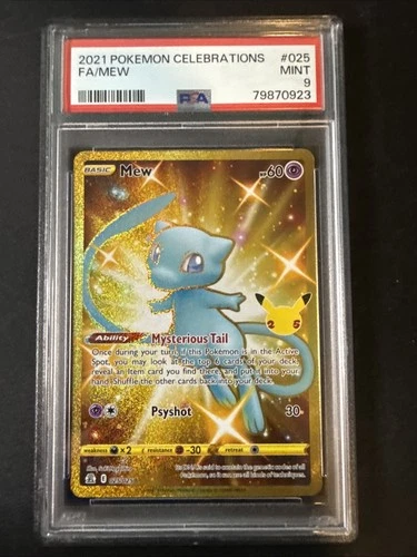 Mew 25/25 - 2021 Pokemon Celebrations Full Art Holo PSA 9