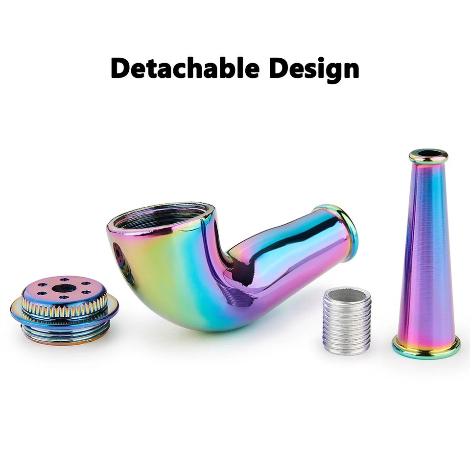 (Pack of 2) 3.5" Metal Detachment Tobacco Smoking Pipe with Cap & Box Hand Pipes - Image 2 of 4