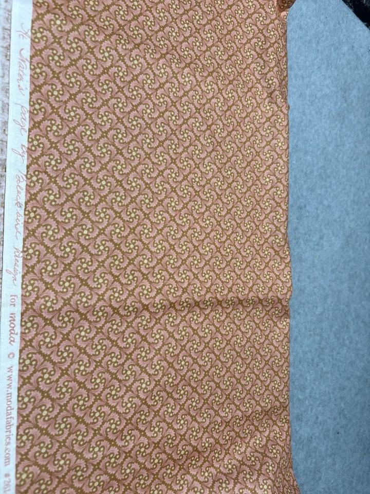 Pink & Brown Swirl Pattern Cotton Fabric  8" x 44" for Sewing & Crafts by Moda - Image 2 of 4