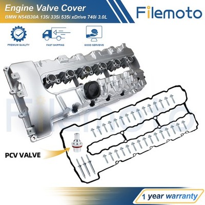 Aluminum Valve Cover w/ Gasket & Cap for BMW N54 135i 335i 535i