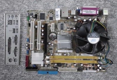 Mainboard Asus P5GC-MX S , Core 2 Duo E8400 , Kühler Lüfter Blende