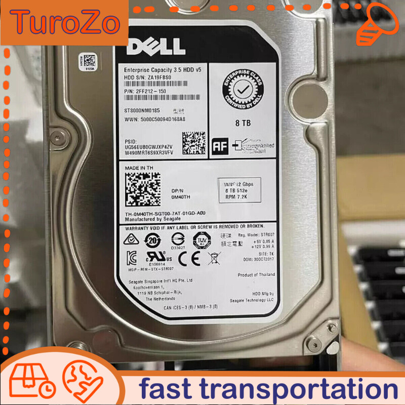 M40TH Dell 8TB 3.5 SAS 7.2K 12G 256M 512e Nearline