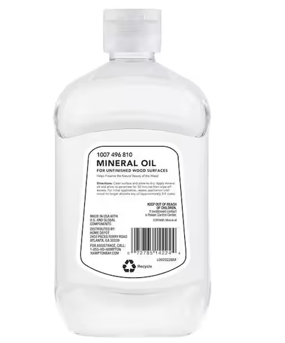 (2) Hampton Bay Food Grade Mineral Oil For Unfinished Wood Surfaces 16 oz. 06/26 - Picture 2 of 2