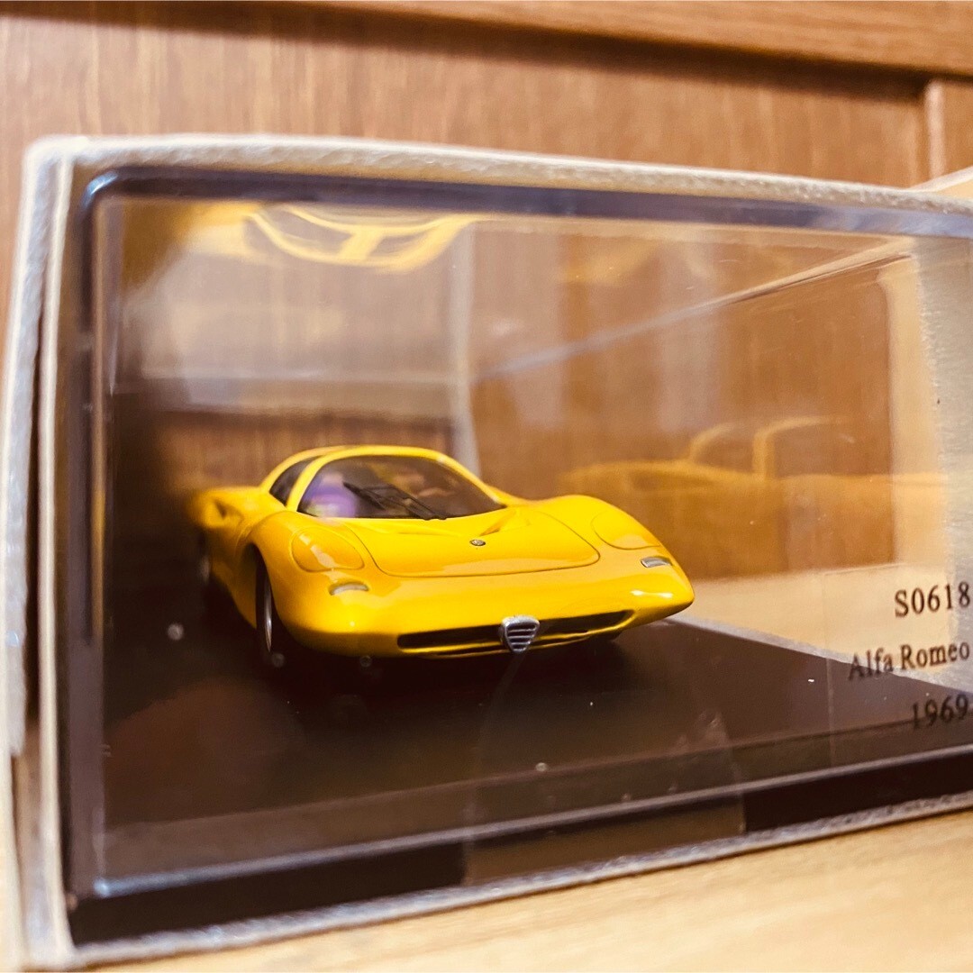スパーク アルファロメオ ティーポ 33 1969 1/43 1/43 Spark Alfa Romeo Tipo 33 1969 Yellow w/ Box From Japan