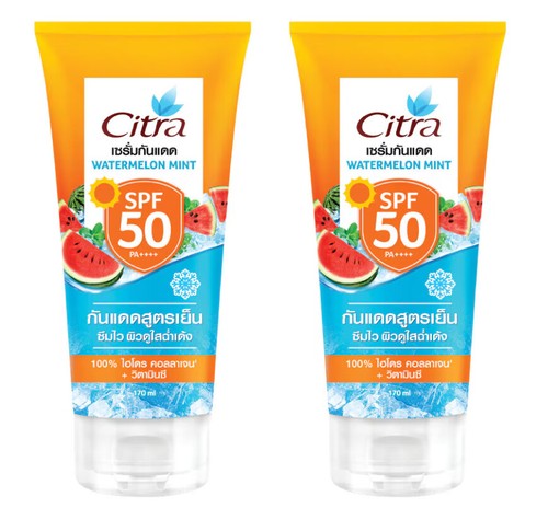 2 x Citra Watermelon Mint Cool Sunscreen Serum SPF50 PA++++ Vitamin C 170ml. - Picture 1 of 9