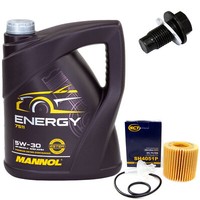 MotoröL Set 5W-30 5 Liter + ÖLfilter SH 4051 P + Schraube FüR Toyota Yaris Auris