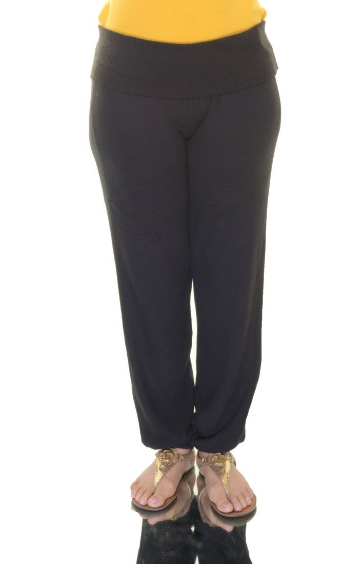 New IDEOLOGY Women's Foldover Waist Cuffed Fleece Jogger Pants Black $49.50