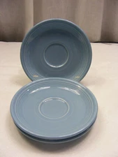 Vintage Fiesta Ware Homer Laughlin Set of 3 Blue 6" Saucers Only 2-east