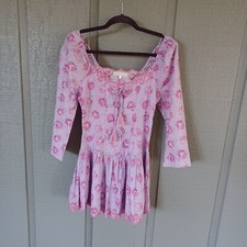 Loveshackfancy Deeba Dress Size 4 Women Feminine Cotton Floral In Lilac Fusion