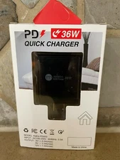 36W Wall Fast Charger Adapter QC3.0 USB Type-C PD 20W Plug Quick Charge 4 Ports 