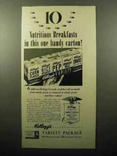 1942 Kellogg's Variety Package Cereal Ad - Nutritious