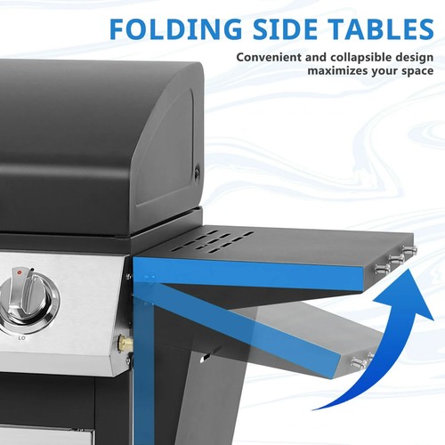 4 Burner BBQ Propan Gas Grill,Stainless Steel 40k BTU Patio Garden/ FoldingTable - Picture 3 of 8