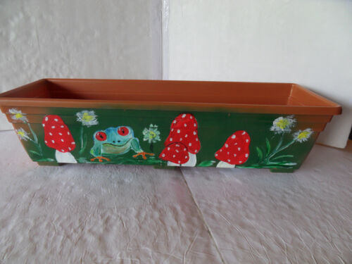 window box planter flower box hand painted 23" long