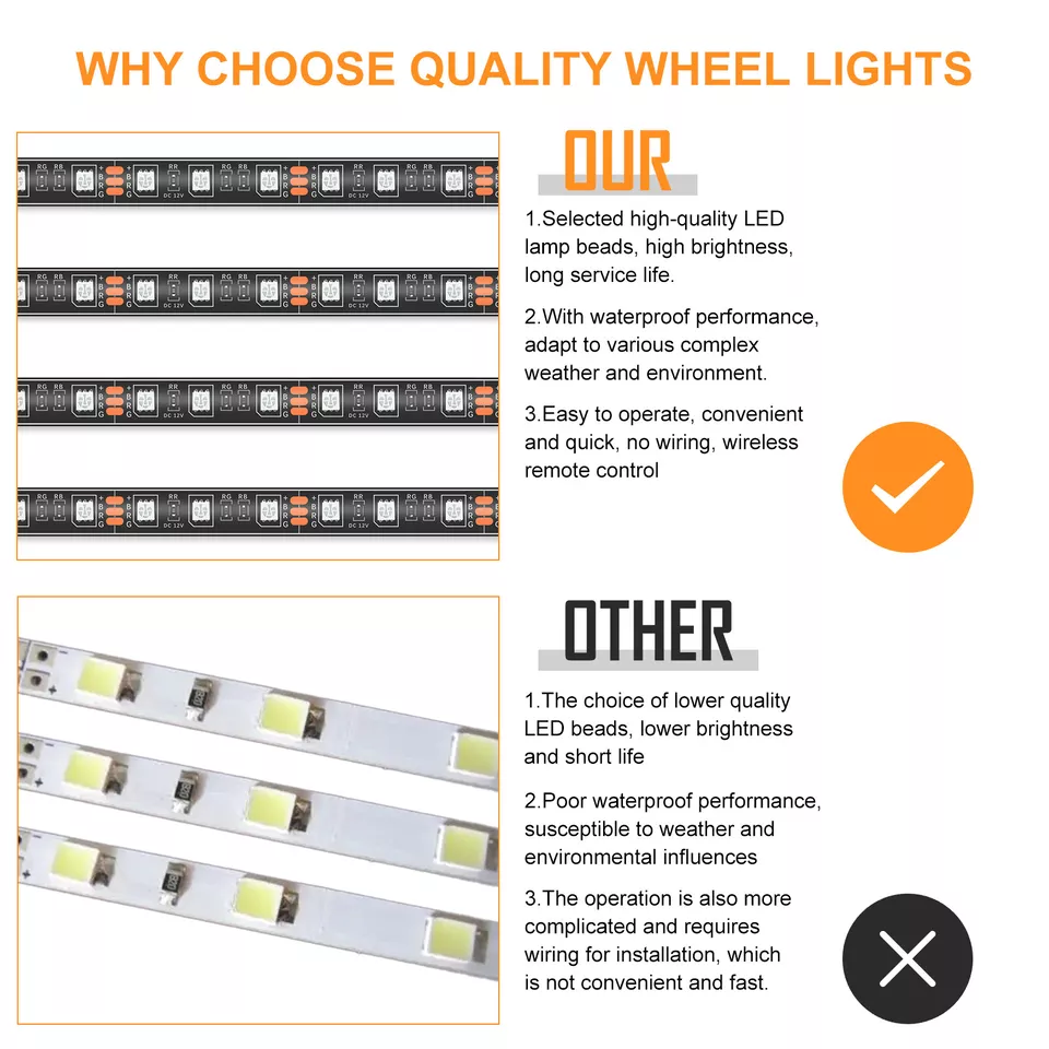 12x Tira de luces LED RGB para motocicleta para Harley Electra Glide Tri Glide Foto 3 de 4