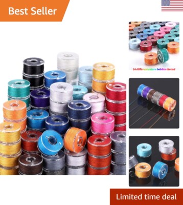 Polyester Prewound Sewing Thread Set - 144 Pieces - 24 Colors - Size A
