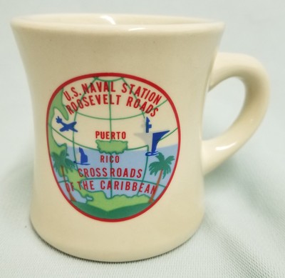 USN US NAVY NAVAL STATION ROOSEVELT ROADS PUERTO RICO LOGO CUSTOM MUG CUP STEIN