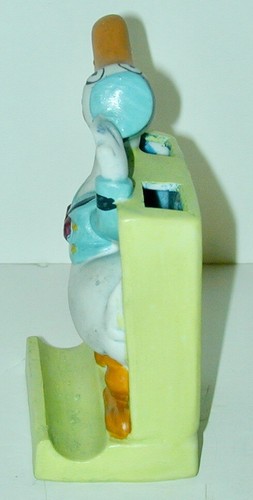 Long Bill Donald Duck Bisque Toothbrush Holder Japan 1930s Restored & Great! - Picture 4 of 8